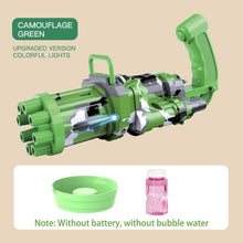 Load image into Gallery viewer, Electric Bubble Machine Black Gold Gold Gatling Bubble Gun Children Automatic Bubble Blowing Toy Gun Fan Combo Function