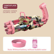 Load image into Gallery viewer, Electric Bubble Machine Black Gold Gold Gatling Bubble Gun Children Automatic Bubble Blowing Toy Gun Fan Combo Function
