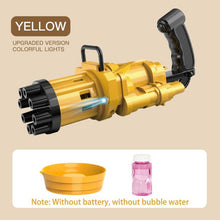Load image into Gallery viewer, Electric Bubble Machine Black Gold Gold Gatling Bubble Gun Children Automatic Bubble Blowing Toy Gun Fan Combo Function
