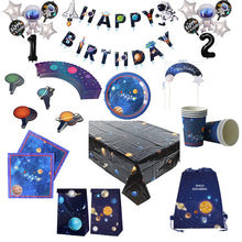 Load image into Gallery viewer, New Space Planet party Plate Napkins cups Tableware stars party for Astronaut Happy Birthday Party Supplies Universe Decorations