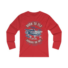 Load image into Gallery viewer, Born To Fly Across The Sky Women&#39;s Fitted Long Sleeve Tee
