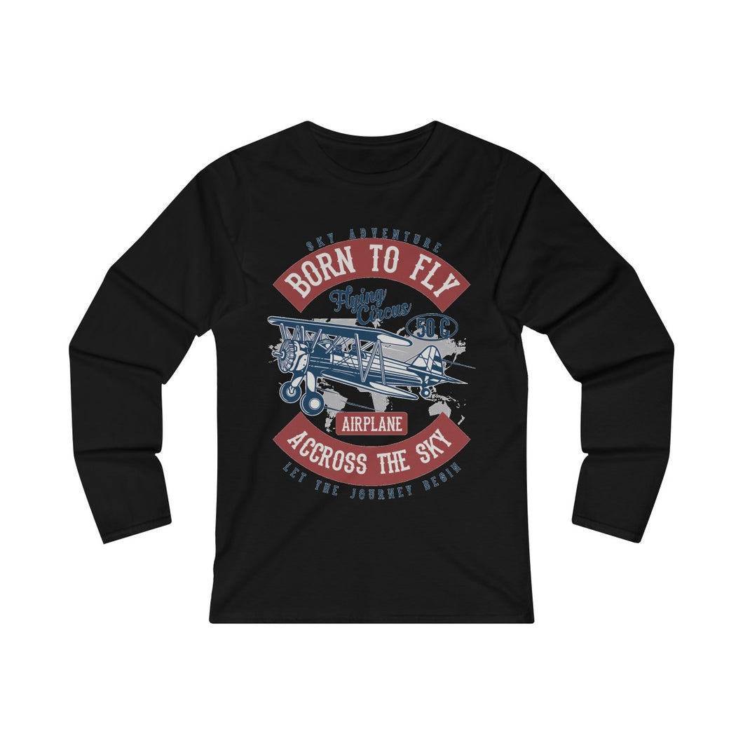 Born To Fly Across The Sky Women's Fitted Long Sleeve Tee