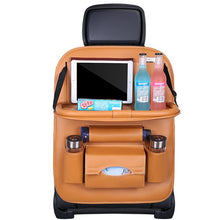 Load image into Gallery viewer, PU Leather Car Seat Back Organizer Storage Bag Pad Drink Chair Storage Pocket Box Travel Stowing Tidying Automobile Accessories
