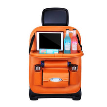 Load image into Gallery viewer, PU Leather Car Seat Back Organizer Storage Bag Pad Drink Chair Storage Pocket Box Travel Stowing Tidying Automobile Accessories
