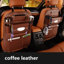 Load image into Gallery viewer, Car Seat Back Storage Bag PU Leather Backseat Hanging Bags Multi-function Phone Tissue Storage Organizers Seats Accessories
