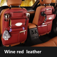Load image into Gallery viewer, Car Seat Back Storage Bag PU Leather Backseat Hanging Bags Multi-function Phone Tissue Storage Organizers Seats Accessories
