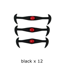 Load image into Gallery viewer, 12pcs/lot Black Round Creative No Tie Shoelaces Elastic Silicone Shoe Lace N026
