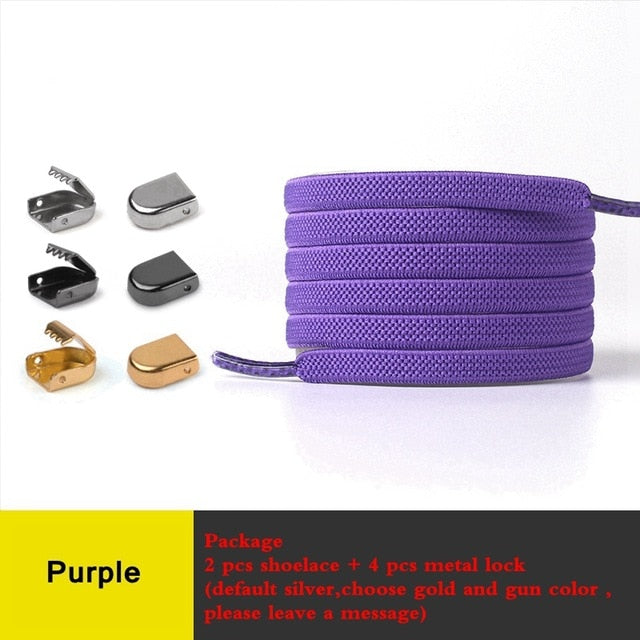 1 Pair No Tie Shoe laces Elastic Shoelaces Outdoor Leisure Sneakers Quick Safety Flat Shoelace Kids And Adult Unisex Lazy laces