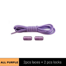 Load image into Gallery viewer, 1Pair Metal Lock Shoelaces Round Elastic Shoe Laces Special No Tie Shoelace for Men Women Lacing Rubber Zapatillas 23 Colors
