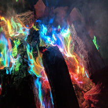 Load image into Gallery viewer, Fire Powder Magic Trick Coloured Rainbow Flames Bonfire Fireplace Pit Patio Toy magic fire colorful flames powder bonfire
