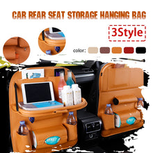 Load image into Gallery viewer, car organizer seat cover back seat fold Dining rack car seat storage bag Multifunction vehicle storage box car seat cushion
