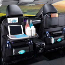Load image into Gallery viewer, car organizer seat cover back seat fold Dining rack car seat storage bag Multifunction vehicle storage box car seat cushion
