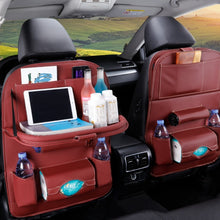 Load image into Gallery viewer, car organizer seat cover back seat fold Dining rack car seat storage bag Multifunction vehicle storage box car seat cushion
