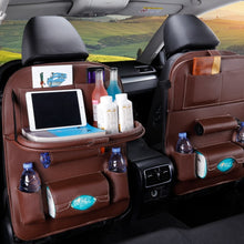 Load image into Gallery viewer, car organizer seat cover back seat fold Dining rack car seat storage bag Multifunction vehicle storage box car seat cushion
