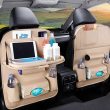 Load image into Gallery viewer, car organizer seat cover back seat fold Dining rack car seat storage bag Multifunction vehicle storage box car seat cushion
