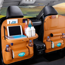 Load image into Gallery viewer, car organizer seat cover back seat fold Dining rack car seat storage bag Multifunction vehicle storage box car seat cushion
