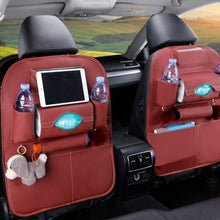 Load image into Gallery viewer, car organizer seat cover back seat fold Dining rack car seat storage bag Multifunction vehicle storage box car seat cushion
