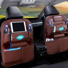 Load image into Gallery viewer, car organizer seat cover back seat fold Dining rack car seat storage bag Multifunction vehicle storage box car seat cushion
