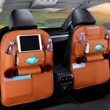 Load image into Gallery viewer, car organizer seat cover back seat fold Dining rack car seat storage bag Multifunction vehicle storage box car seat cushion
