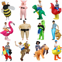 Load image into Gallery viewer, Inflatable Costumes Dinosaur Flamingo Horse Cosplay Halloween Costume Duck Cock Festival Mascot Party Role Play Disfraz Adult
