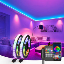 Load image into Gallery viewer, LED Strip Light RGB 5050 Music Sync Color Changing  Sensitive Built-in Mic, App Controlled LED Lights 5M 10M 15M DC12V Flexible
