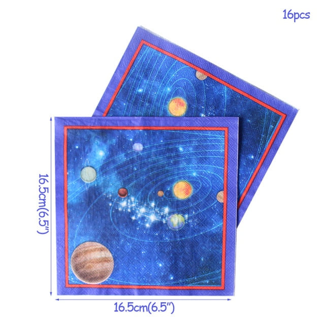 Outer Space Galaxy Party Decor Disposable Tableware Set Solar Planet Party Paper Cup/Napkin/Plates Kids Happy Birthday Gifts