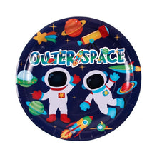 Load image into Gallery viewer, New Space Planet party Plate Napkins cups Tableware stars party for Astronaut Happy Birthday Party Supplies Universe Decorations
