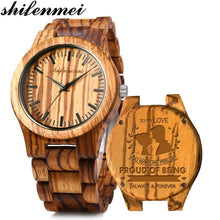 Load image into Gallery viewer, Shifenmei Wooden Watch Personalized Engraved Men Watches 2020 Luxury Brand Custom Wristwatch Wood Watch Male Relogio Masculino
