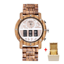 Load image into Gallery viewer, Shifenmei Watch Mens Roller Digital Dial Watch Top Luxury Brand Military Sport Quartz Wristwatch Wooden Watch Relogio Masculino
