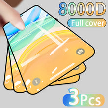 Load image into Gallery viewer, 3PCS Full Cover Protective glass on For iPhone 11 12 Pro Max tempered Glass Film iPhone X XR XS Max Screen Protector Curved Edge
