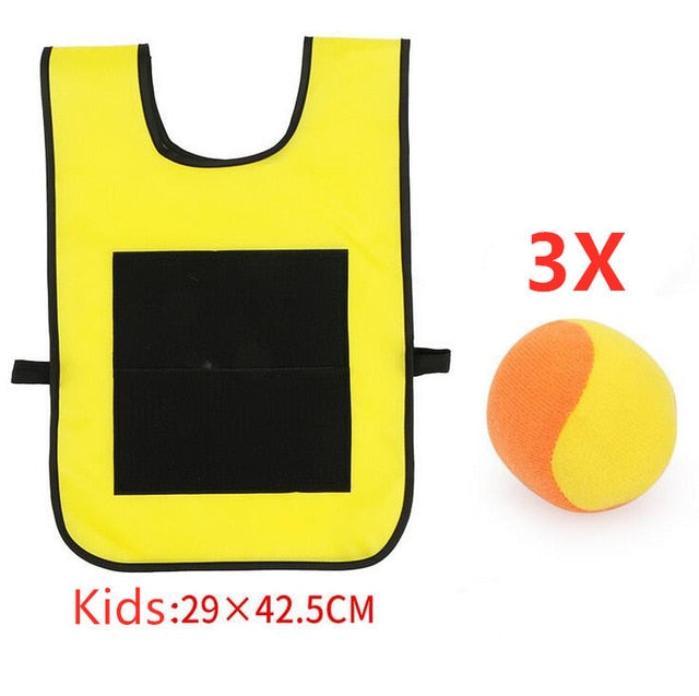 Kids Outdoor Sport Game Props Vest Sticky Jersey Vest Game Vest Waistcoat With Sticky Ball Throwing Toys For Children Sports Toy