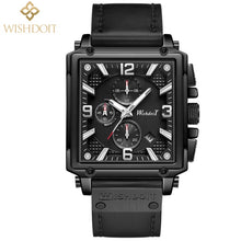 Load image into Gallery viewer, 2021 New Fashion Waterproof Men&#39;s Watch Top Brand Luxury Leather Square Large Dial Sports Quartz Chronograph Relogio Masculi
