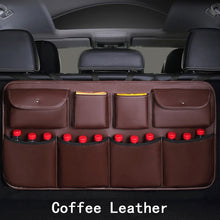 Load image into Gallery viewer, Car Rear Seat Back Storage Bag PU Leather Auto Backseat Net in the Trunk Organizer Stowing Tidying Interior Accessories Supplies
