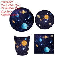 Load image into Gallery viewer, New Space Planet party Plate Napkins cups Tableware stars party for Astronaut Happy Birthday Party Supplies Universe Decorations
