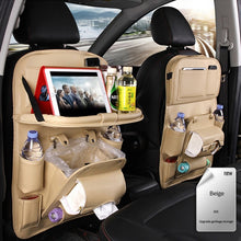 Load image into Gallery viewer, Pu Leather Car Seat Back Organizer Tray Travel Car Storage Organizer Pad Bag With Foldable Table Car Trash Can Auto Accessories
