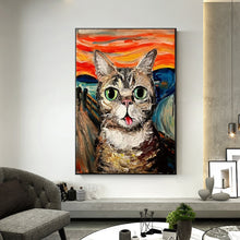 Load image into Gallery viewer, The Scream Famous Paintings Fat Cat Art Canvas Paintings Posters and Prints Wall Art Pictures for Living Room Decor (No Frame)
