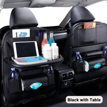 Load image into Gallery viewer, ZK30 Car Seat Back Organizer Pu Leather Pad Bag Car Storage Organizer Foldable Table Tray Travel Storage Bag Auto Accessories
