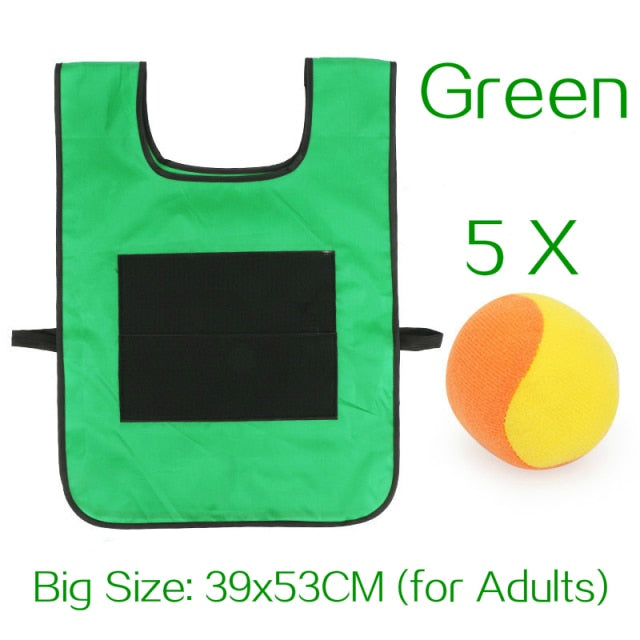 Kids Outdoor Sport Game Props Vest Sticky Jersey Vest Game Vest Waistcoat With Sticky Ball Throwing Toys For Children Sports Toy