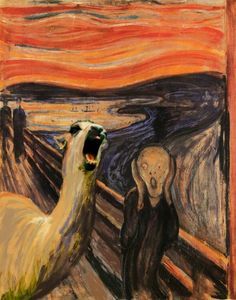 The Scream Famous Paintings Fat Cat Art Canvas Painting Posters and Prints Wall Art Pictures for Living Room Decor Cuadros