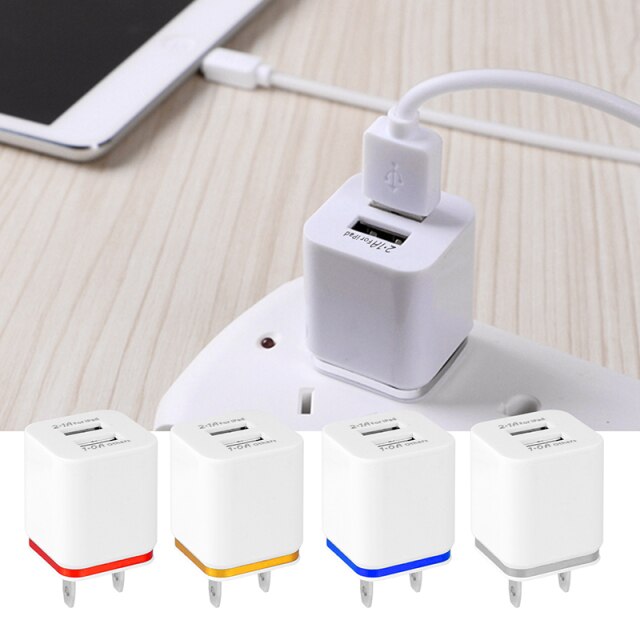 FORNORM Travel Phone Charger 2/4 USB Ports Adapter For iPhone Samsung iPad Android US Plug or EU Plug 2.1A USB Wall Charger