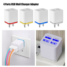 Load image into Gallery viewer, FORNORM Travel Phone Charger 2/4 USB Ports Adapter For iPhone Samsung iPad Android US Plug or EU Plug 2.1A USB Wall Charger
