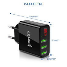 Load image into Gallery viewer, 3 USB Phone Charger Smart Display 5V 3A Mobile Phone Charger Adapter Travel Charge Adapter Display for iPhone Samsung Charger
