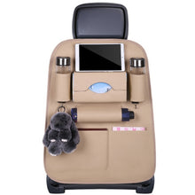 Load image into Gallery viewer, Car Seat Back Organizer Pu Leather Pad Bag Car Storage Organizer Foldable Table Tray Travel Storage Bag Auto Accessories
