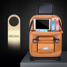 Load image into Gallery viewer, Car Seat Back Organizer Pu Leather Pad Bag Car Storage Organizer Foldable Table Tray Travel Storage Bag Auto Accessories
