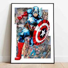 Load image into Gallery viewer, Avengers Comic Posters Marvel Superhero Canvas Painting Iron Man Captain America Print Wall Art Picture Boy Room Home Decoration
