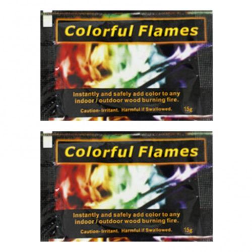 2Pcs Fire Powder Magic Trick Coloured Rainbow Flames Bonfire Fireplace Pit Patio Toy magic fire colorful flames powder bonfire