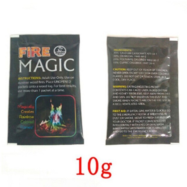 10g/15g/25g Magic Fire Colorful Flames Powder Bonfire Sachets Pyrotechnics Magic Trick Outdoor Camping Hiking Survival Tools