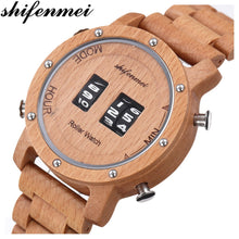 Load image into Gallery viewer, Shifenmei Watches Men Luxury Brand Drum Roller Watches Men Military Sports Wooden Quartz Wristwatches Relogio Masculino 5582
