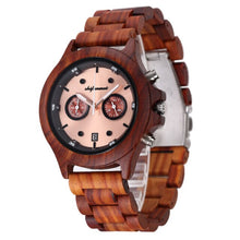 Load image into Gallery viewer, Shifenmei Wooden Mens Watches Brand Luxury Military Quartz Watch Business Wristwatch Date Dispaly Clock Male Gifts
