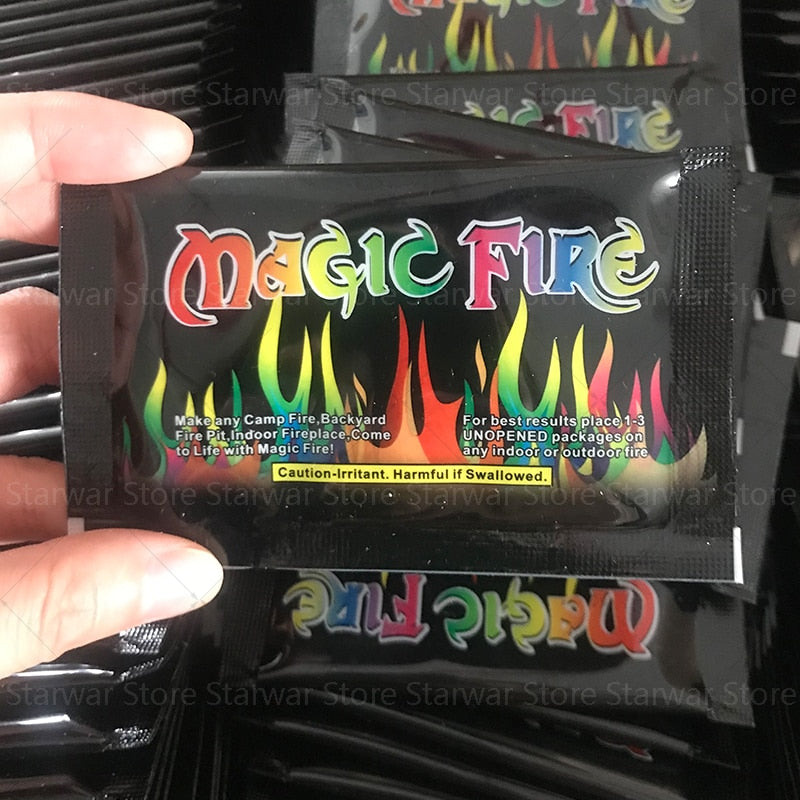 500g Magic Fire Colorful Flames Powder Fireplace Bonfire Mystical Tricks Pyrotechnics Toy Outdoor Camping Hiking Survival Tools